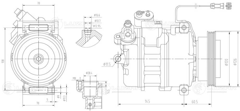 LUZAR LCAC 1804 - Компрессор кондиционера