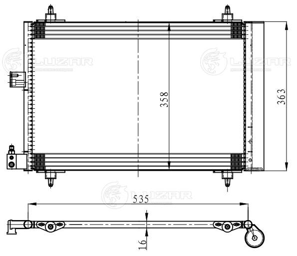 LUZAR LRAC 2016 - Радиатор кондиционера