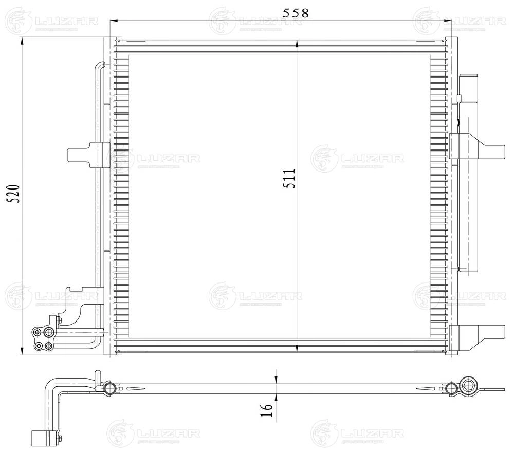 LUZAR LRAC 3018 - Радиатор кондиционера