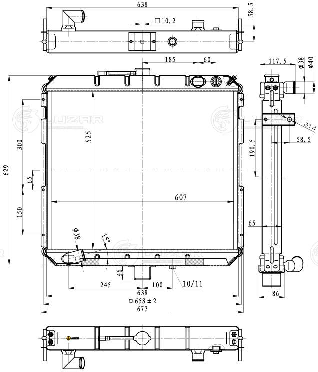 LUZAR LRc 03104b - Радиатор охлаждения