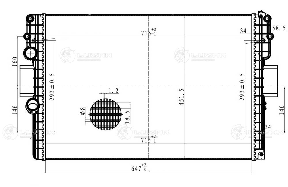LUZAR LRc 1641 - Радиатор охлаждения