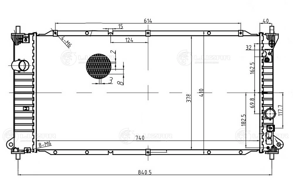 LUZAR LRc 1755 - Радиатор охлаждения