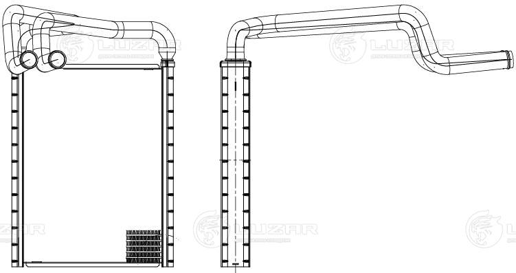 LUZAR LRh 0835 - Радиатор печки