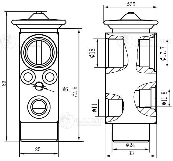 LUZAR LTRV 1550 - Расширительный клапан кондиционера