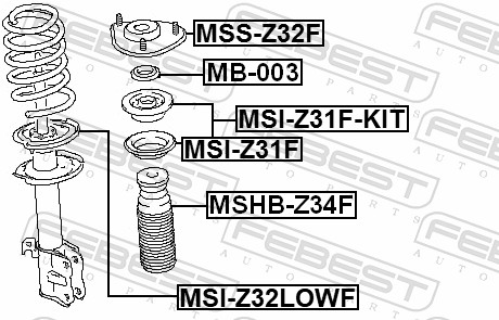 FEBEST MSS-Z32F - Опора амортизатора