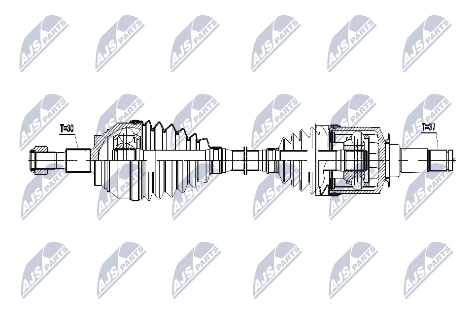 NTY NPW-ME-055 - Приводной вал (полуось)