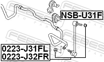 FEBEST NSB-U31F - Втулки стабилизатора