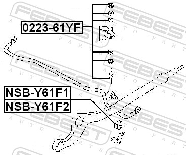 FEBEST NSB-Y61F1 - Втулки стабилизатора