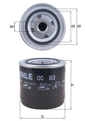 MAHLE OC 83 - Масляный фильтр