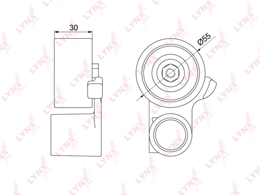 LYNXAUTO PB-1208 - Натяжной ролик ГРМ