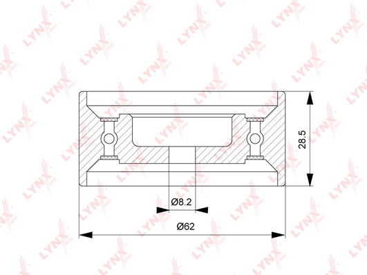 LYNXAUTO PB-1308 - Натяжной ролик ГРМ
