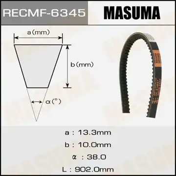 MASUMA 6345 - ремень клиновой! 13x902\ MAN, Mazda 323/626 2.0D 87>, Nissan Sunny 1.7D 86-90