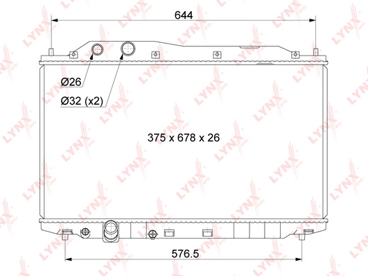 LYNXAUTO RB-1044 - Радиатор охлаждения