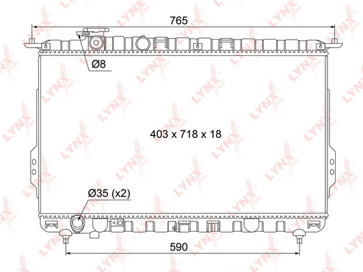 LYNXAUTO RB-1067 - Радиатор охлаждения