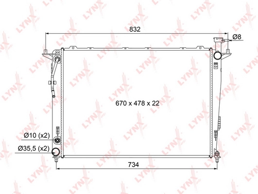 LYNXAUTO RB-1087 - Радиатор охлаждения