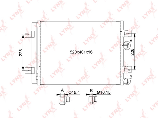 LYNXAUTO RC-0093 - Радиатор кондиционера