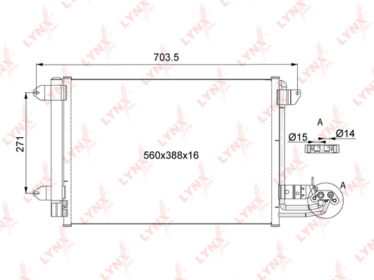 LYNXAUTO RC-0105 - Радиатор кондиционера
