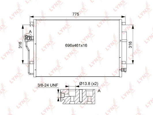 LYNXAUTO RC-0109 - Радиатор кондиционера