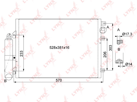LYNXAUTO RC-0416 - Радиатор кондиционера