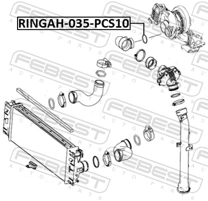 FEBEST RINGAH-035-PCS10 - Уплотнительное кольцо патрубка интеркулера