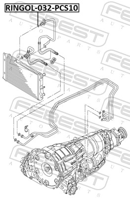 FEBEST RINGOL-032-PCS10 - Прокладка масляного радиатора
