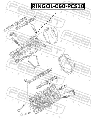FEBEST RINGOL-060-PCS10 - Прокладка клапана давления масла
