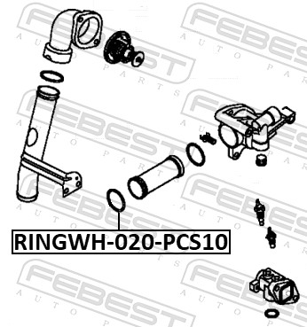 FEBEST RINGWH-020-PCS10 - Прокладка фланца охлаждающей жидкости