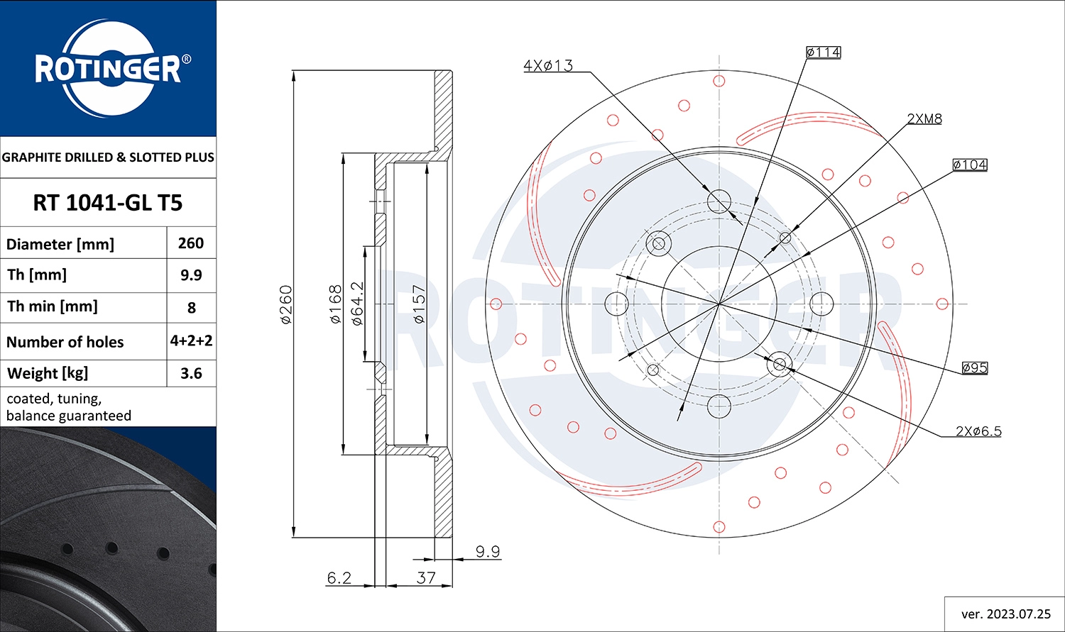 Тормозной диск GRAPHITE DRILLED & SLOTTED PLUS