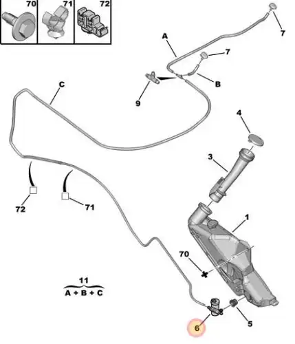 PSA 643460 - насос стеклоомывателя