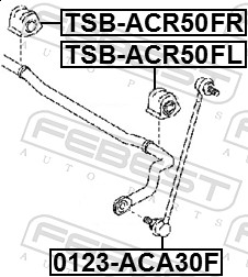 FEBEST TSB-ACR50FR - Втулки стабилизатора