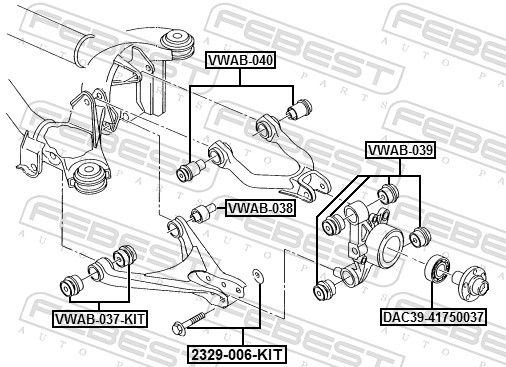 FEBEST VWAB-037-KIT - Комплект рычагов