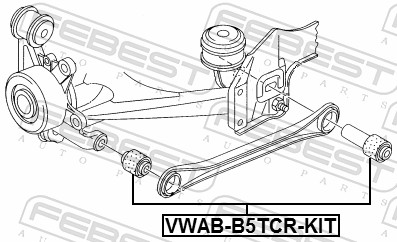 FEBEST VWAB-B5TCR-KIT - Комплект рычагов