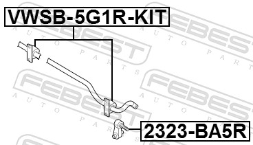 FEBEST VWSB-5G1R-KIT - Втулка стабилизатора