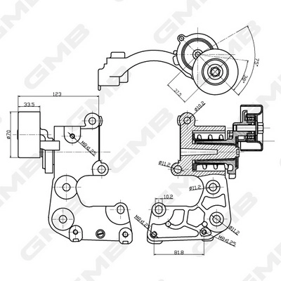 GMB GAT30060 - Натяжитель ремня генератора