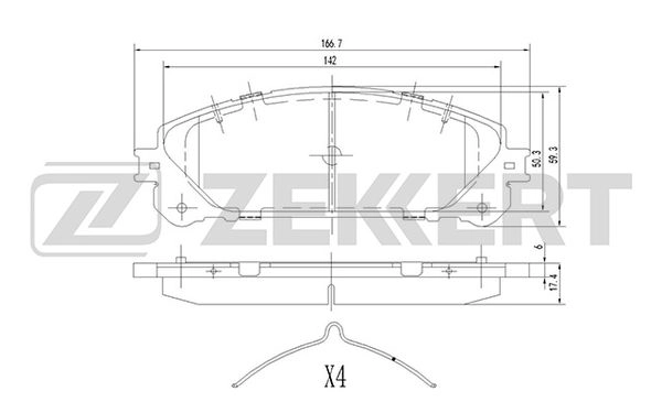 ZEKKERT BS-1872 - Тормозные колодки 
