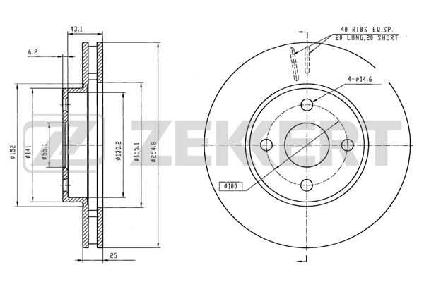 ZEKKERT BS-5692 - Тормозные диски