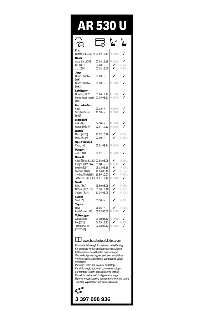 BOSCH 3 397 008 936 - Щетка стеклоочистителя Aerotwin ретро