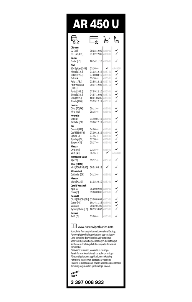 BOSCH 3 397 008 933 - Щетка стеклоочистителя Aerotwin ретро