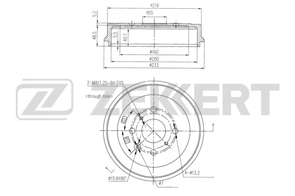 ZEKKERT BS-6435 - Тормозной барабан