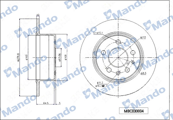 MANDO MBC030004 - Тормозные диски