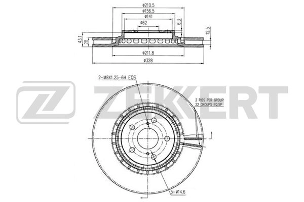 ZEKKERT BS-5460 - Тормозные диски