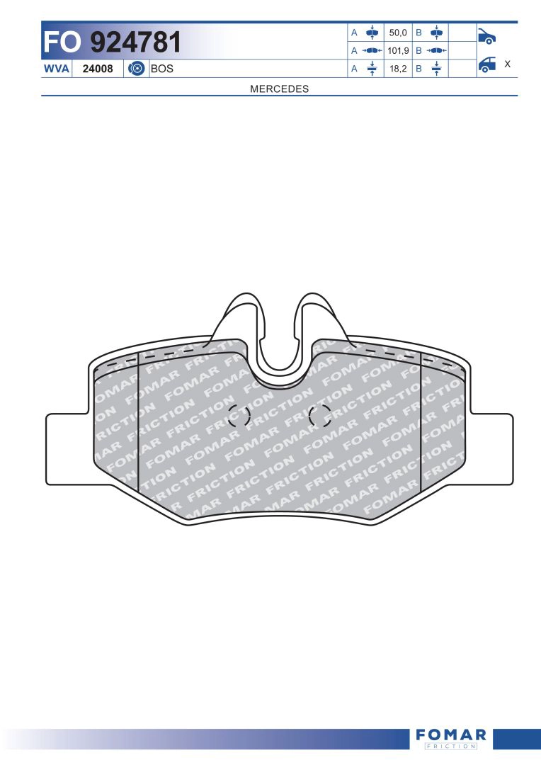 FOMAR FRICTION FO 924781 - Тормозные колодки 