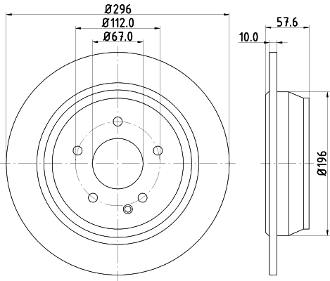 HELLA 8DD 355 110-091 - Тормозной диск PRO