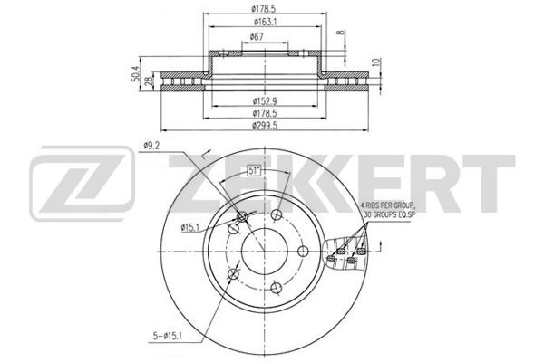 ZEKKERT BS-5277 - Тормозные диски