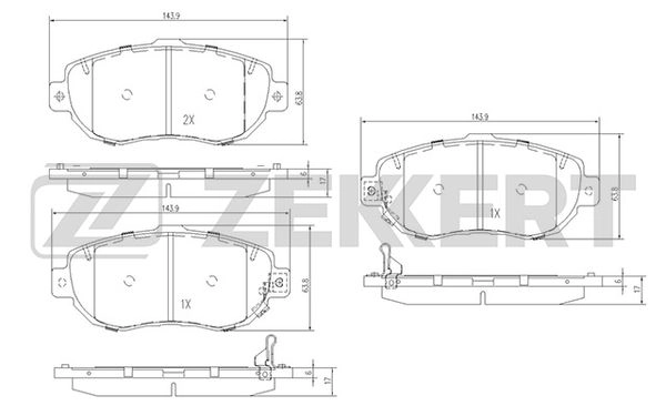 ZEKKERT BS-2086 - Тормозные колодки 