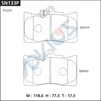 ADVICS SN133P - Тормозные колодки 