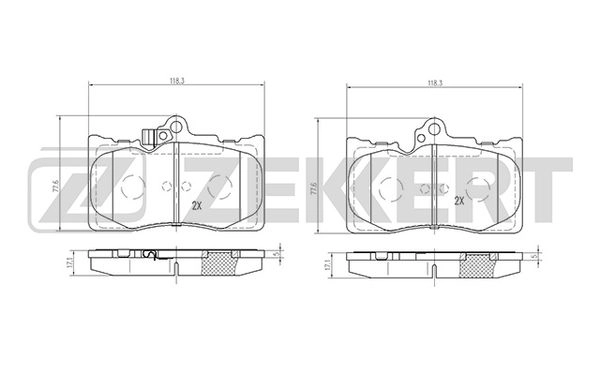 ZEKKERT BS-2082 - Тормозные колодки 