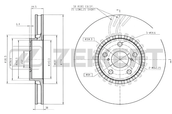 ZEKKERT BS-5791 - Тормозные диски