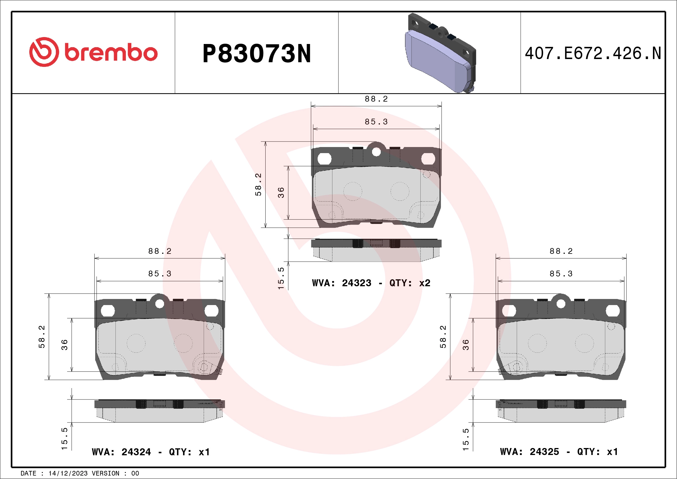 Комплект тормозных колодок, дисковый тормоз PRIME LINE - Ceramic