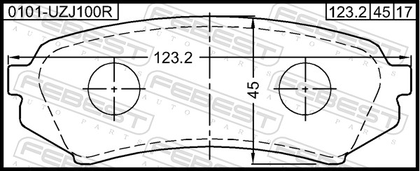 FEBEST 0101-UZJ100R - Тормозные колодки 